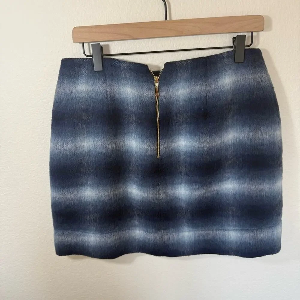 KATE SPADE Wool Blue and White Plaid Women's Skirt